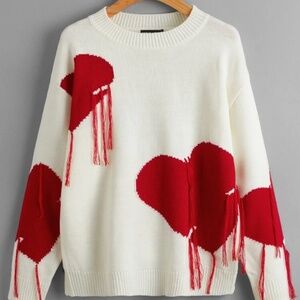 LONG SLEEVE HEART SWEATER
